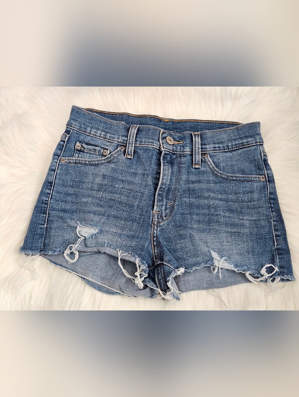 Levi Women's Distressed Denim Cutoff Jean Shorts